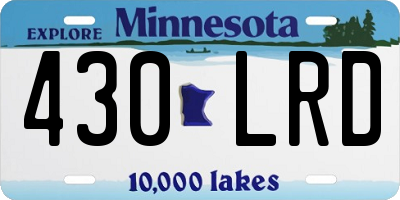 MN license plate 430LRD