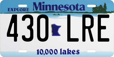 MN license plate 430LRE