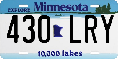 MN license plate 430LRY