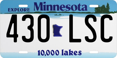 MN license plate 430LSC