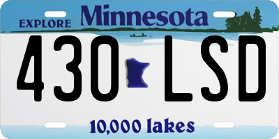 MN license plate 430LSD