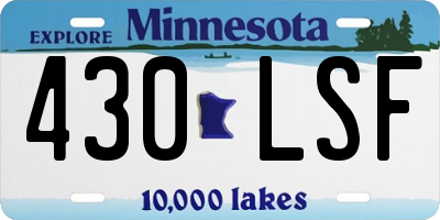 MN license plate 430LSF