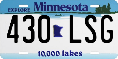MN license plate 430LSG