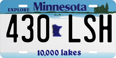 MN license plate 430LSH