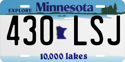 MN license plate 430LSJ