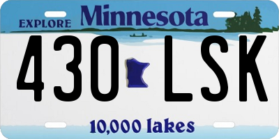 MN license plate 430LSK