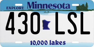 MN license plate 430LSL