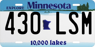 MN license plate 430LSM
