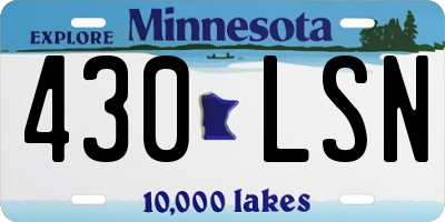 MN license plate 430LSN