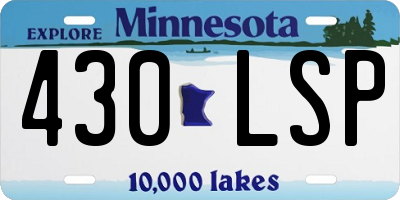 MN license plate 430LSP