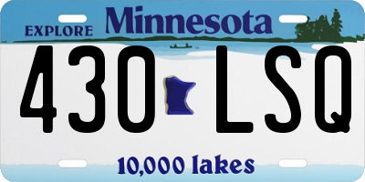 MN license plate 430LSQ