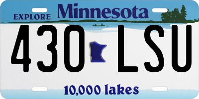 MN license plate 430LSU
