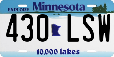 MN license plate 430LSW
