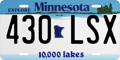 MN license plate 430LSX