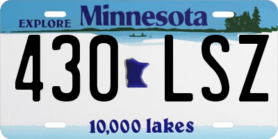 MN license plate 430LSZ