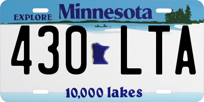 MN license plate 430LTA