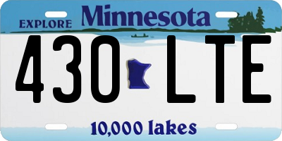 MN license plate 430LTE
