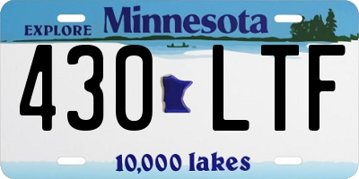 MN license plate 430LTF