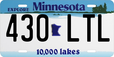 MN license plate 430LTL