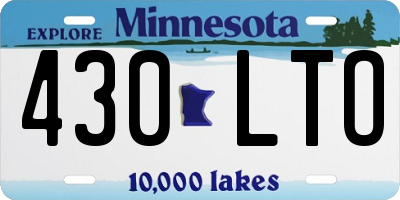 MN license plate 430LTO