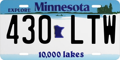 MN license plate 430LTW