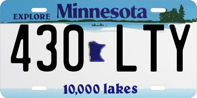 MN license plate 430LTY