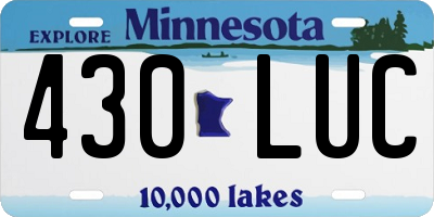 MN license plate 430LUC