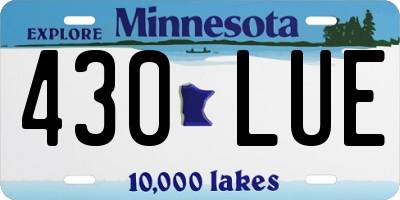 MN license plate 430LUE