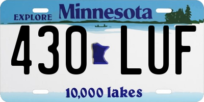 MN license plate 430LUF