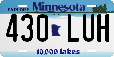 MN license plate 430LUH