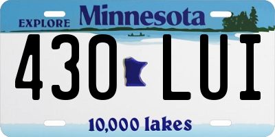 MN license plate 430LUI