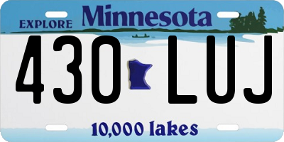 MN license plate 430LUJ