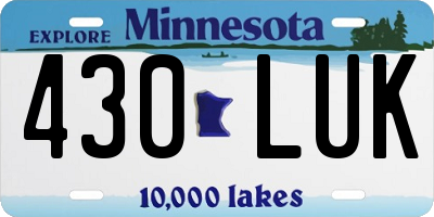 MN license plate 430LUK