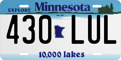 MN license plate 430LUL