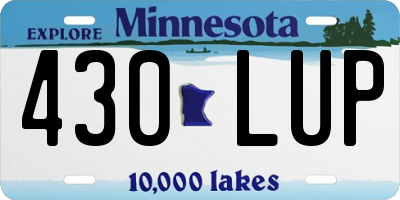 MN license plate 430LUP