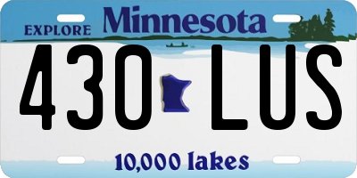 MN license plate 430LUS