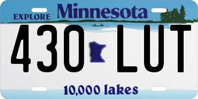 MN license plate 430LUT