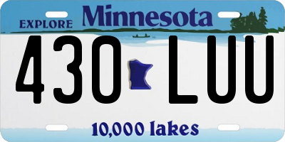 MN license plate 430LUU