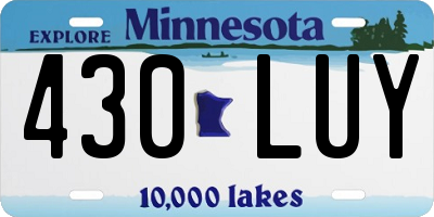 MN license plate 430LUY