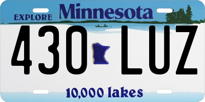 MN license plate 430LUZ
