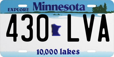 MN license plate 430LVA