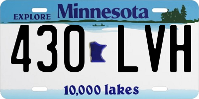 MN license plate 430LVH