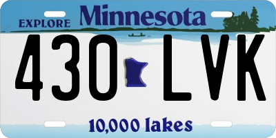 MN license plate 430LVK