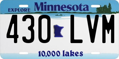 MN license plate 430LVM