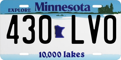 MN license plate 430LVO