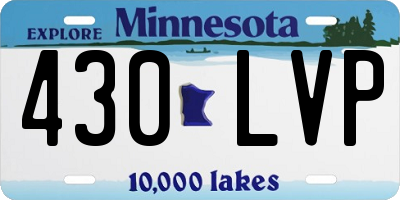 MN license plate 430LVP