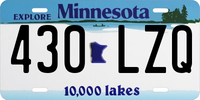 MN license plate 430LZQ