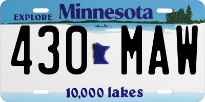MN license plate 430MAW