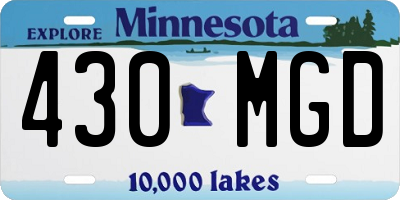 MN license plate 430MGD