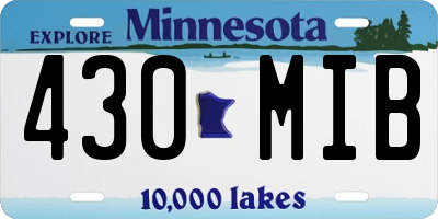 MN license plate 430MIB